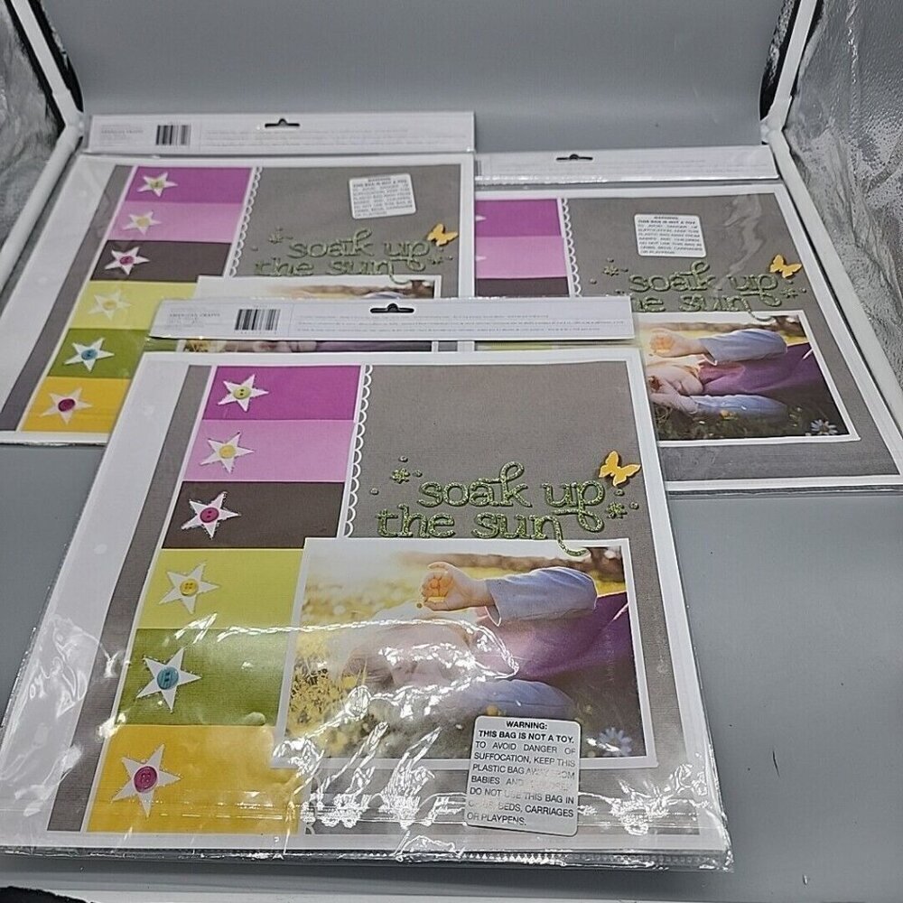 X3 American Crafts Page Protectors Top Loading 12"X12" Pack of 10 New 30 Pages
